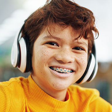 Young boy in dentist chair